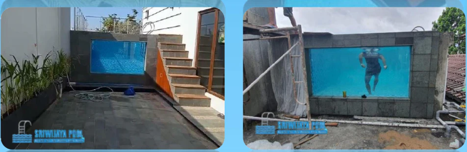 kolam renang finishing kaca